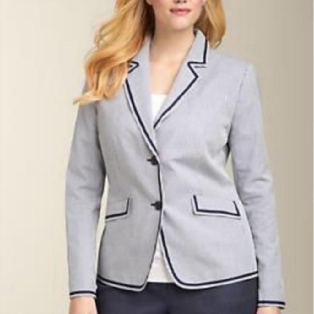 Talbots Piped Seersucker Blazer | size 4